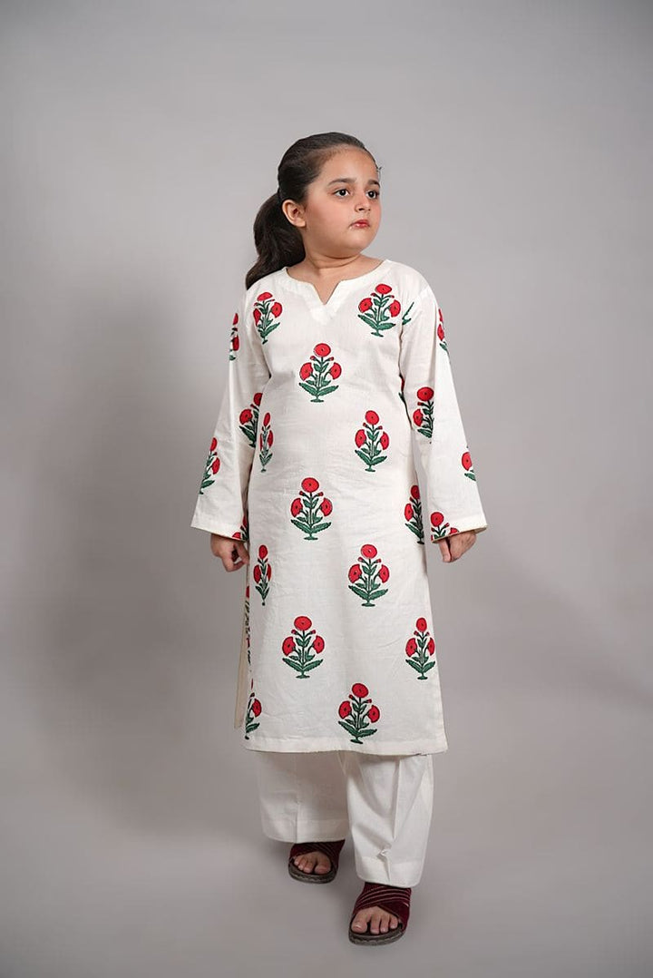 Little Girls Red Poppy Co-Ord Set