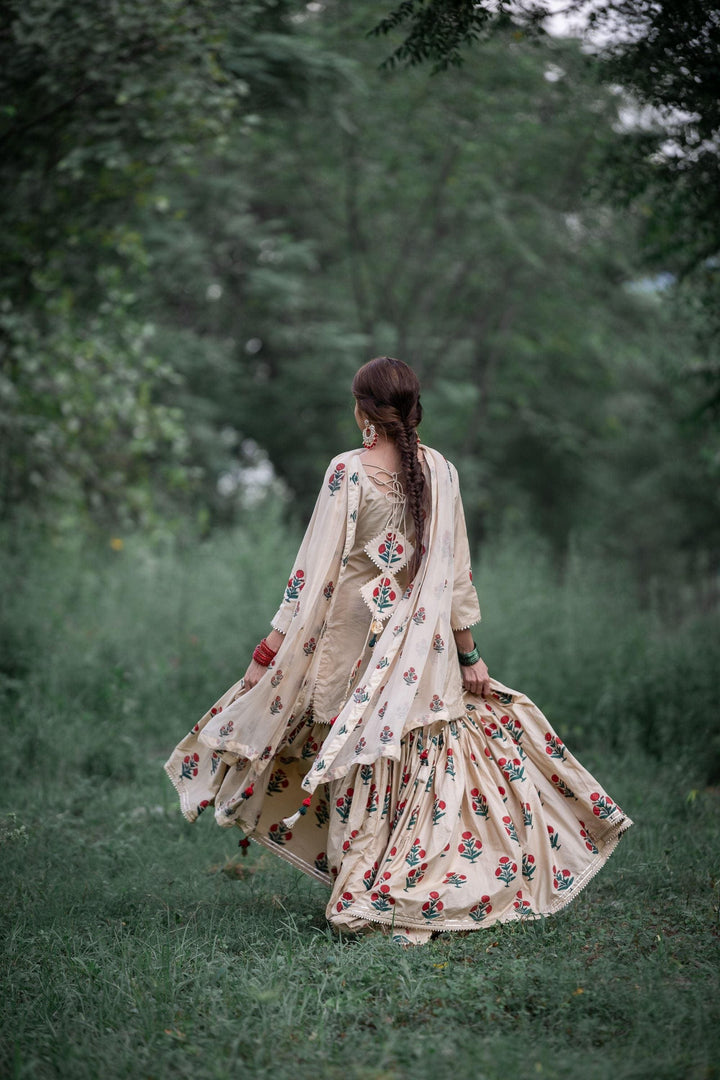 Ishq Blockprinted Gharara Set