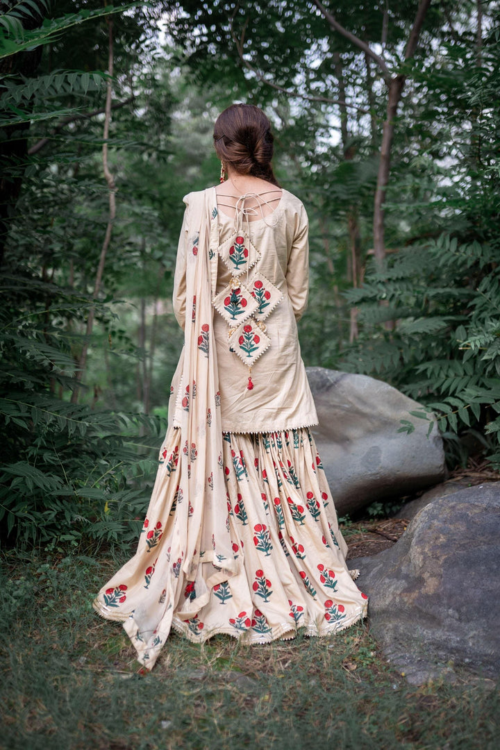 Ishq Blockprinted Gharara Set