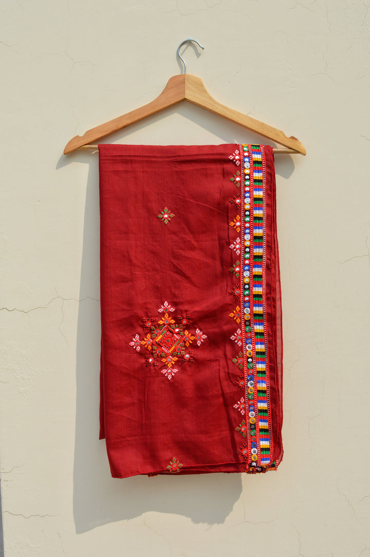 Sindhi Hurmich Maroon Chaddar