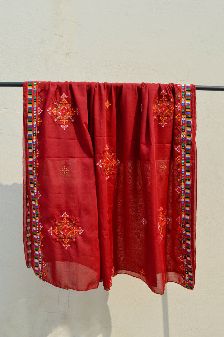 Sindhi Hurmich Maroon Chaddar