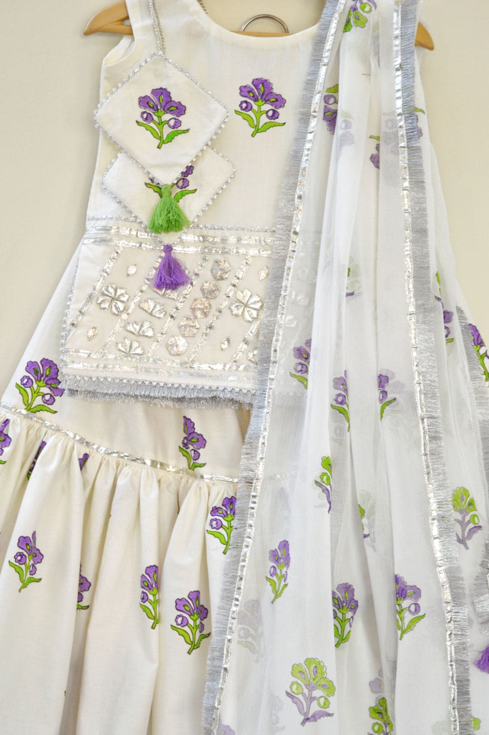 Amethyst Blockprinted Gharara Set