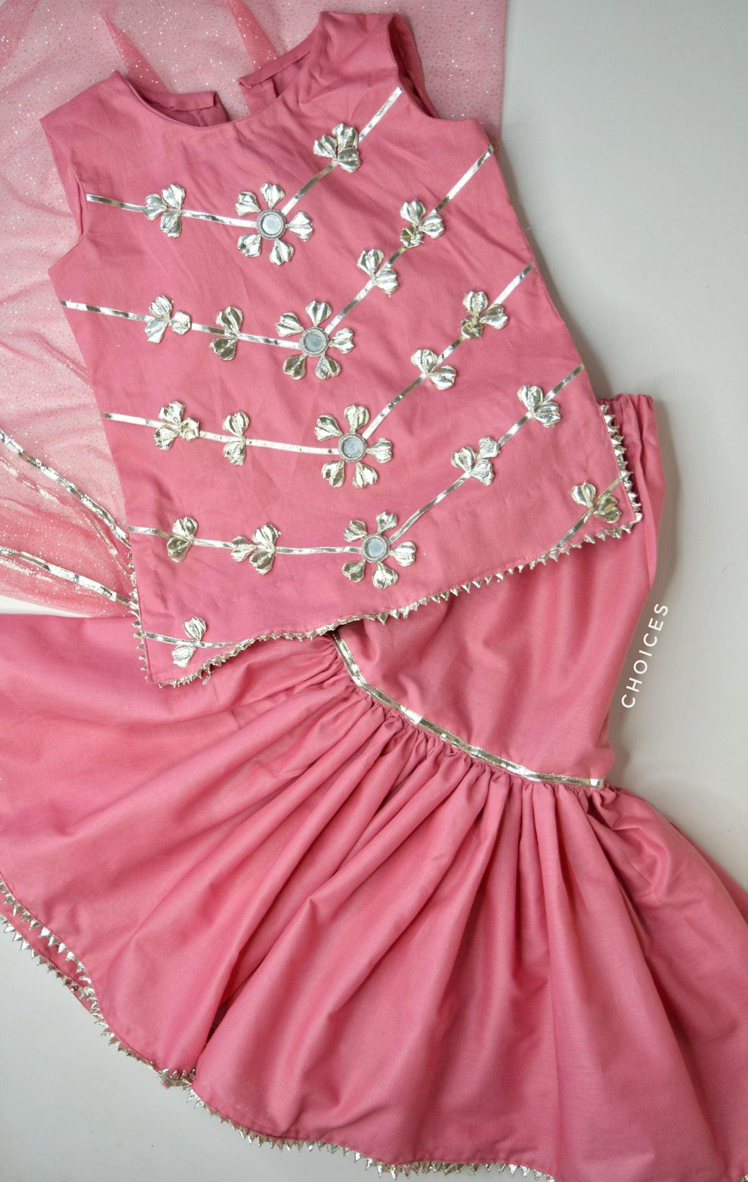 Pink Peony Gharara Set