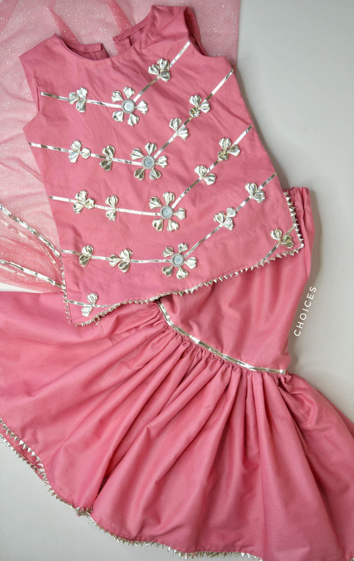 Pink Peony Gharara Set