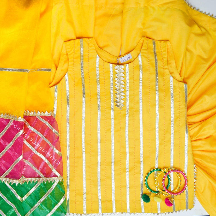 Green Yellow Mehndi Festive Gharara Set