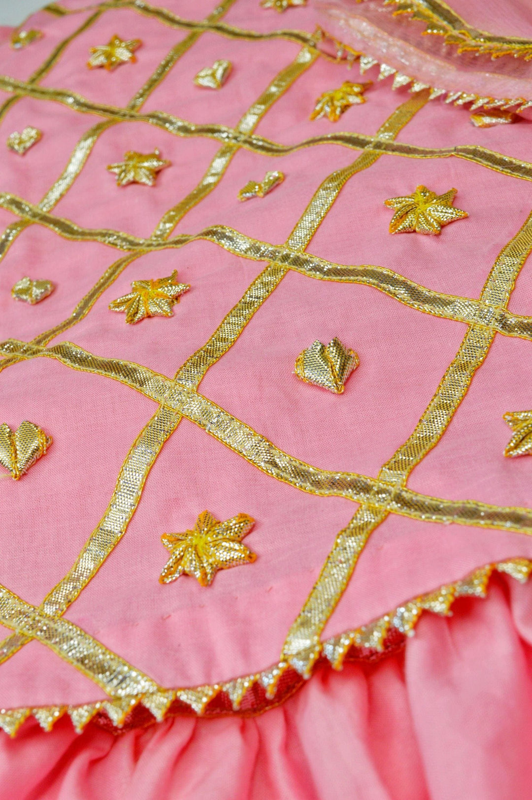 Baby Pink Checkered Lehenga Choli Set