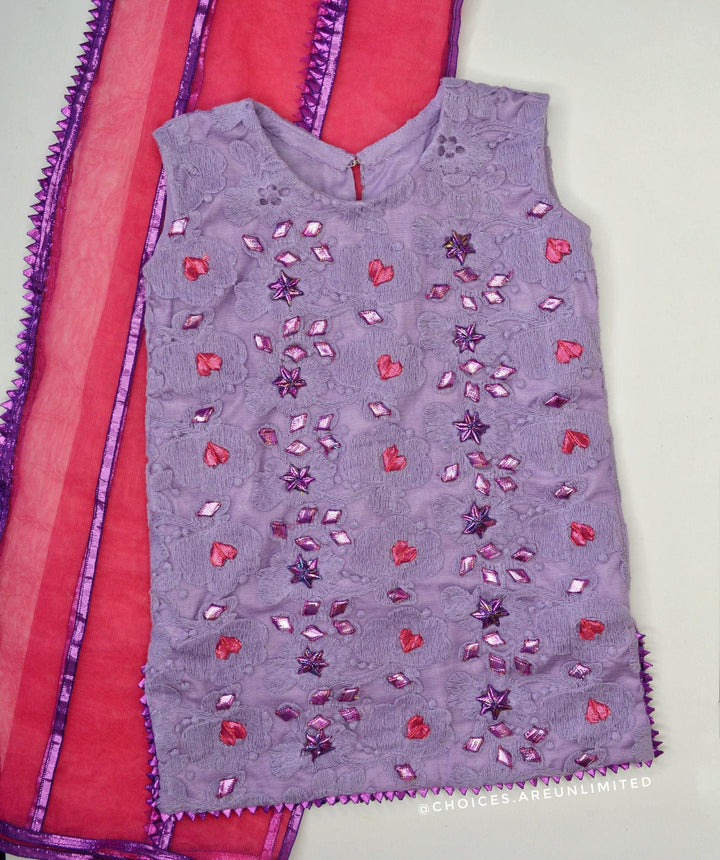 Lavender Candy Yum Gharara Set