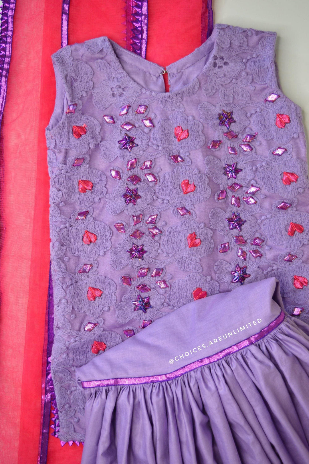 Lavender Candy Yum Gharara Set