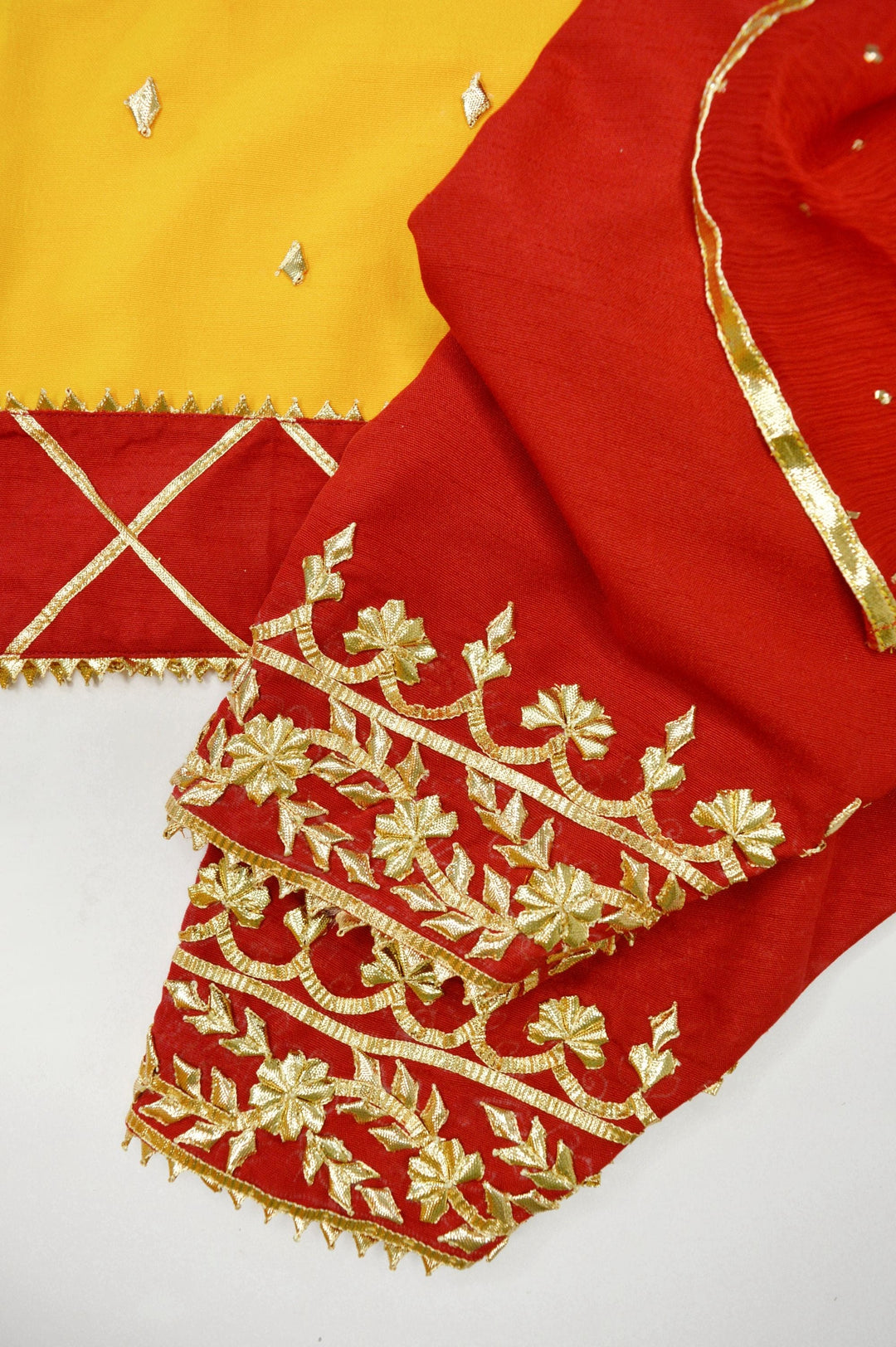 Red and Yellow Gota Work Set